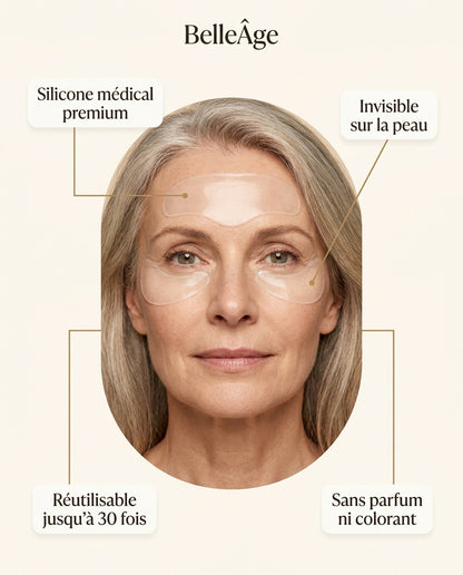 Patchs anti-rides BelleÂge - Silicone Lissant Réutilisable