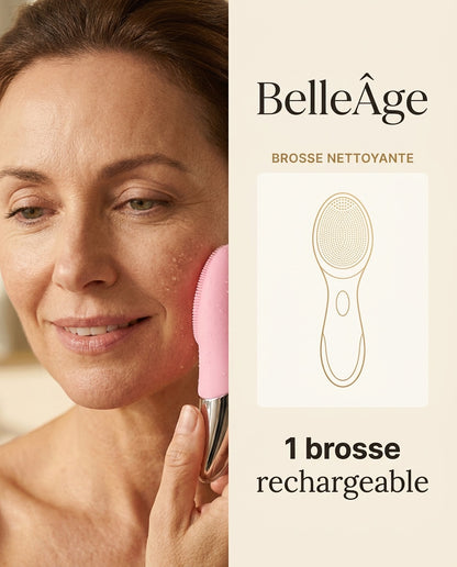 Brosse Nettoyante Visage BelleÂge - Silicone Électrique Rechargeable
